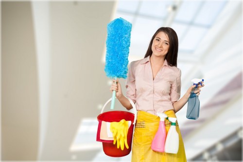 Waste bags and cleaning supplies prepared under UK waste rules