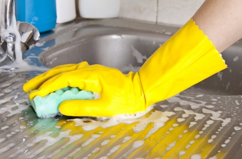 Cleaner treating stains on a carpet in a Putney property