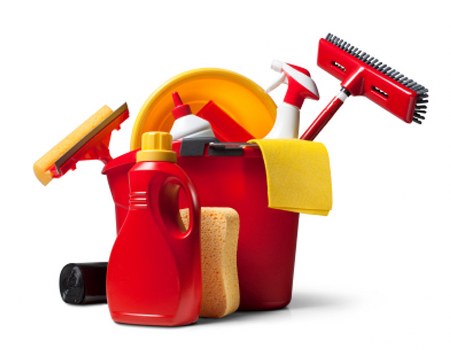 Professional office cleaner working in a Putney business premises